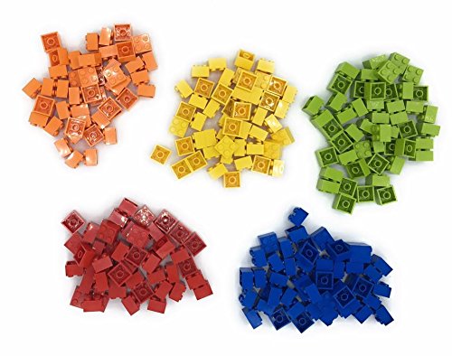 LEGO 2x2 Bricks, 250 Count, 50 of Each (Red, Orange, Yellow, Lime, Blue)