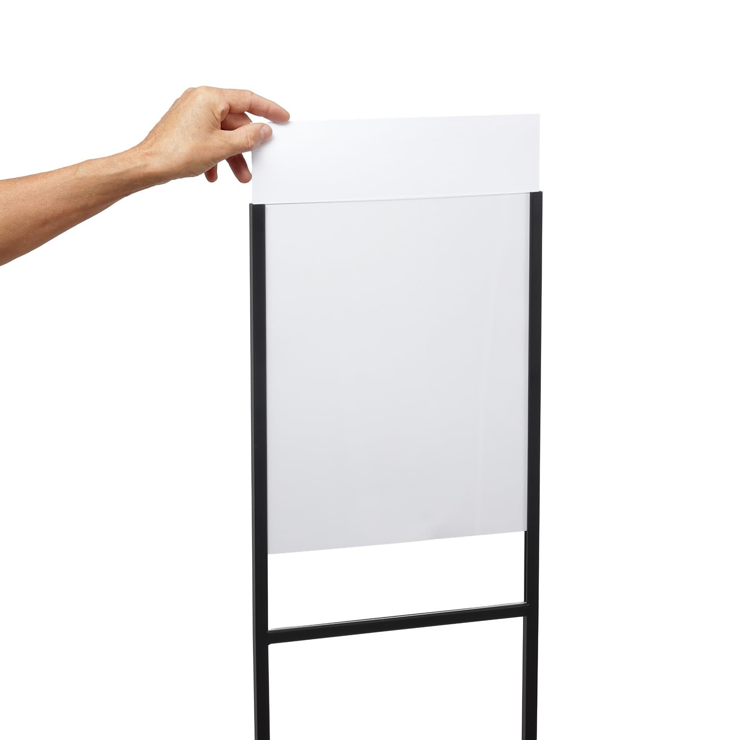 EUROPEL A3-Präsentationsständer, robuster Schilderhalter mit schwarzem Metallsockel und transparentem Acryl-Einsatz, idealer Posterständer für Restaurants, Speisekarten, Konferenzräume, Werbeaktionen