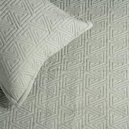 Image of MYTRIDENT Nectarsoft Italian Retreat King Size (228 cm x 274 cm) Bedcover Set, 100% Cotton, Seafoam