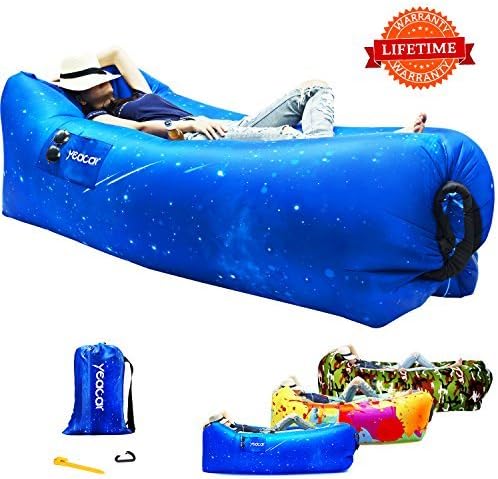 Inflatable Lounger Air Sofa, Portable Waterproof Indoor or Outdoor Inflatable Couch for Camping Park Hiking Travelling Picnics Pool Music Festivals and Beach Party