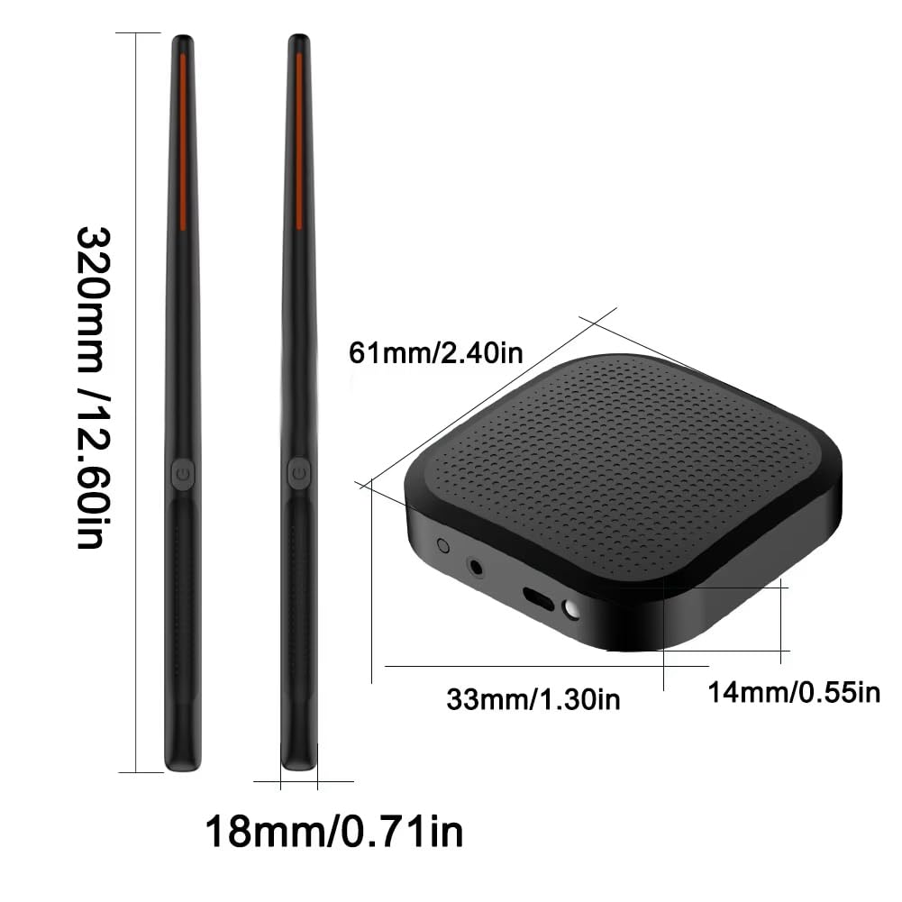 Set di Batteria Elettronica Virtuale Portatile Professionale con Bacchette e Pedali per Principianti, Bambini e Adulti