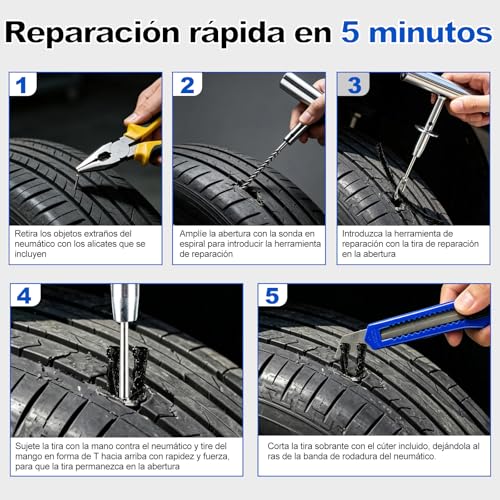 Miniatura 6 de Kit de Reparación de Neumáticos de 68 Piezas, Universal