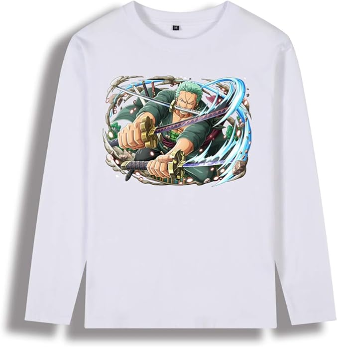 Amazon ワンピース One Piece ロロノア ゾロ アニメ 漫画 長袖 メンズ レディース Tシャツ 秋服 スポーツ おしゃれ かっこいい ロング丈 無地 大きいサイズ 快適 カジュアル プリント ファッション Xxl Tシャツ カットソー 通販