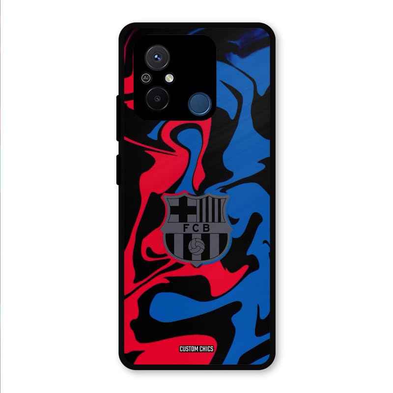 Image of PrintShield FC Barcelona Comic Back Cover for Redmi12c, Shockproof Printed Phone Case with Soft TPU Sides & Anti-Slip Grip