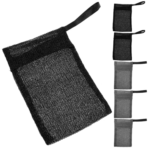 Zerodeko Bolsa para Jabón de Malla Reutilizable 6 Piezas (negro y Gris) Funda para Pastillas de Jabón Fácil Formación de Espuma Limpieza Corporal y Facial