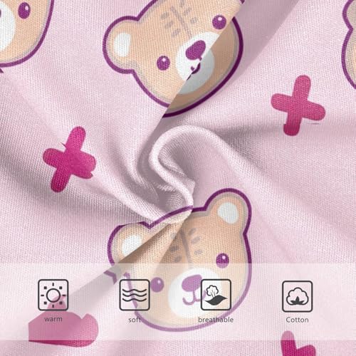 Girls Underwear Toddler 2t Cotton Girl Panties Cute Flower Briefs Kids Undies Cute Bears Pastel Pink3