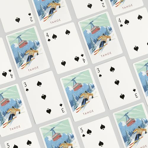 Baraja de 52 naipes poker Lake Tahoe Lantern Press miniatura 4