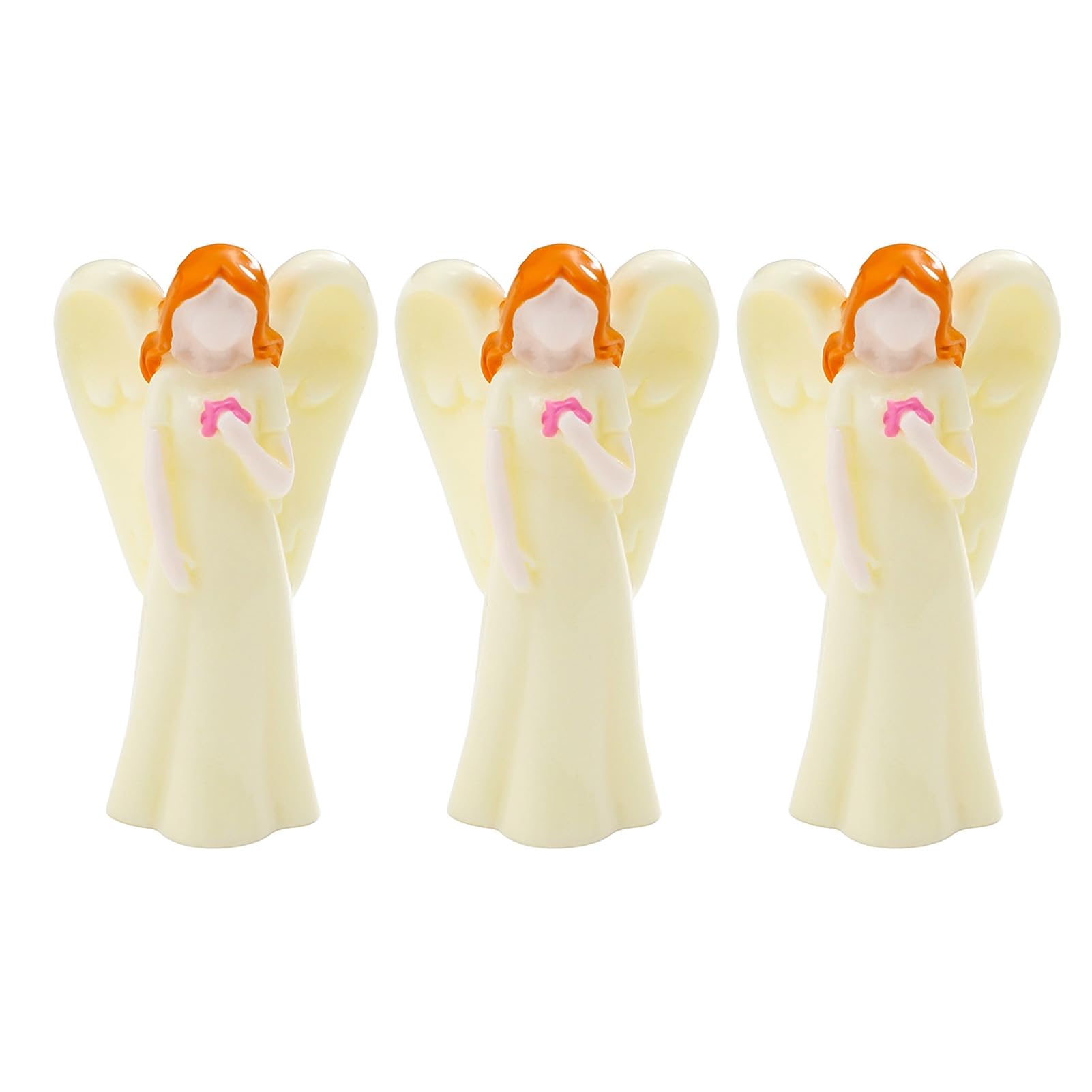 Virelynx 3 Pcs Mini Guardian Angel Figurines – Small Resin Angel Statues, Little Angel Cake Topper Decoration for Wedding Party Favors