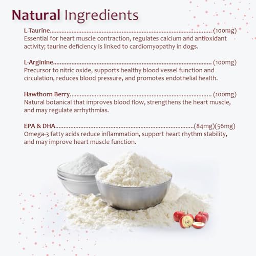 Image of Heart Support Supplement for Dogs-Vet-Formulated, Antioxidant-Rich-L-Taurine, L-Carnitine,EPA,DHA,CoQ10-Aids Circulatory Strength, Cardiovascular Support, Heart Muscle Function-USA Made-60 Soft Chews