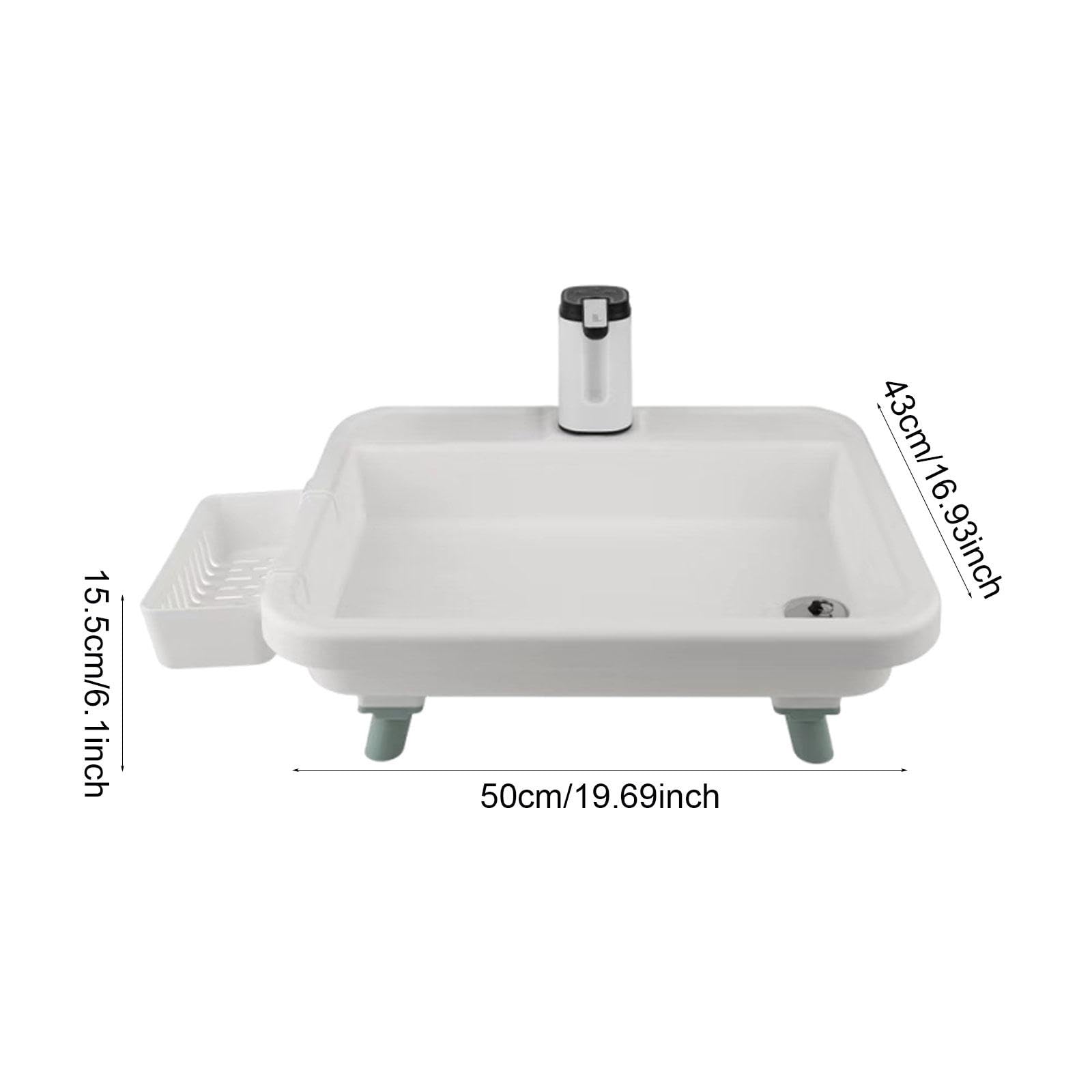 Lavabo Portatile da Esterno, Stazione Mobile per Il Lavaggio delle Mani con Rubinetto elettronico per Uso Interno ed Esterno, postazioni di Lavoro