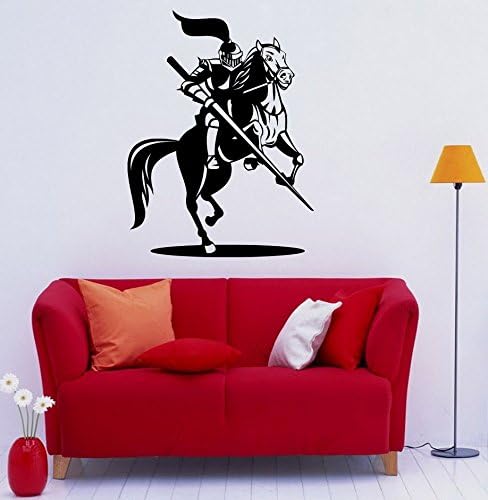 Knight on Horse Wall Decal Chevalier Vinyl Sticker Medieval Interior Home Bedroom Decor Door Sticker (2kn01t)