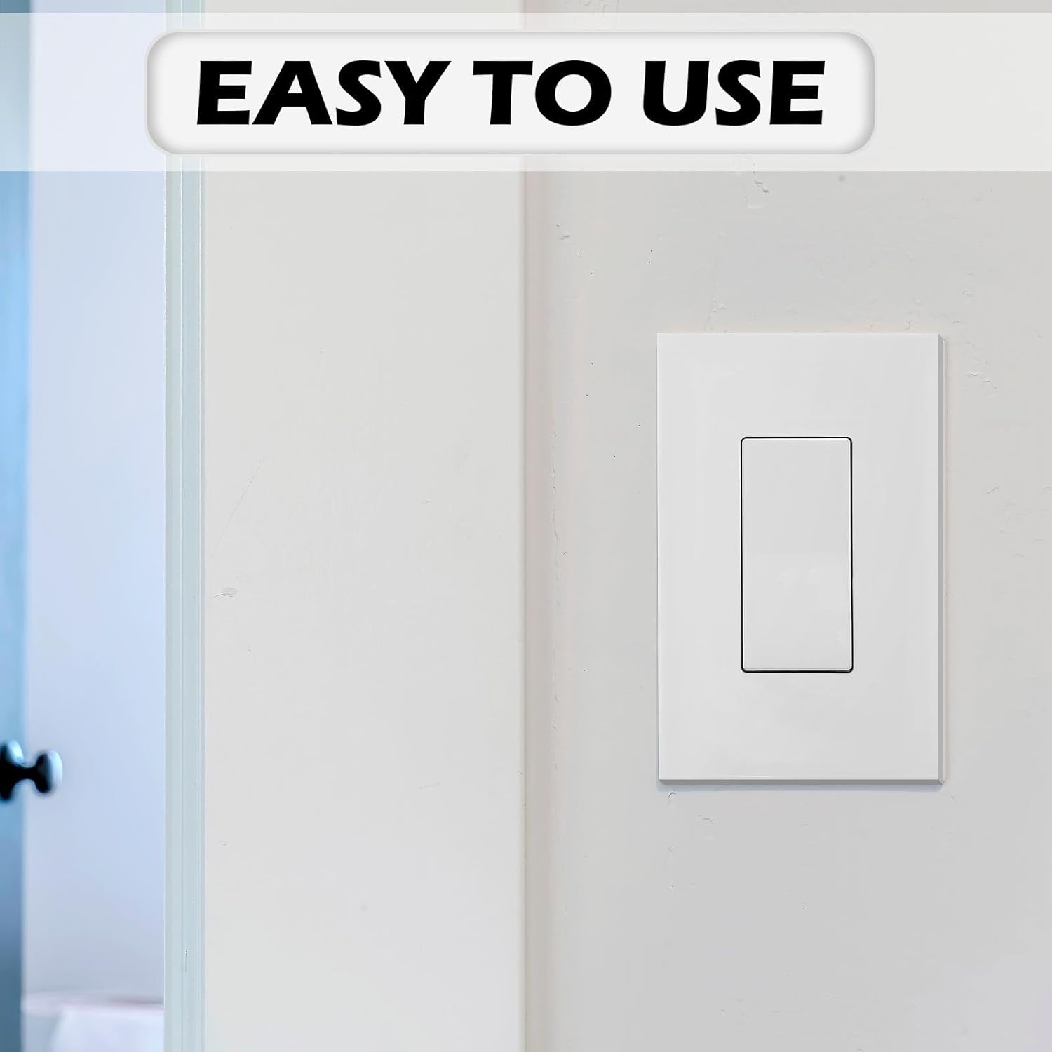 Preboun Blank Wall Switch Insert White Plastic Wall Plate Switch Adapter Cover Thermoplastic Wall Plate Insert with Mounting Screws, 1.43 x 4.08 Inches (40 Pcs)