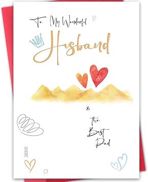 Hongshan Funny Fathers Day Card,Fathers Day Cards Gift from Wife | Premium 8x5.3 Inch Cardstock with Heartfelt Love Message,Fathers Day Decoration for Men Him