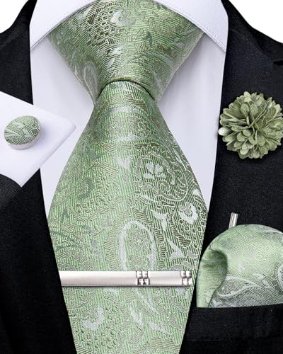 Image of DiBanGu Silk Zipper Ties for Men, Formal Pre-tied Necktie