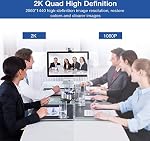 2K PC Webcam with Mic: Clear Video Calls for Home Office | Noise-canceling dual mics & auto light correction. Plug&Play USB web camera with privacy cover for secure Zoom meetings.