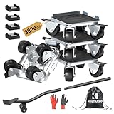 Furniture Moving Dolly with Reinforced Steel Panel Heavy Duty,360°Swivel & Top Brake...