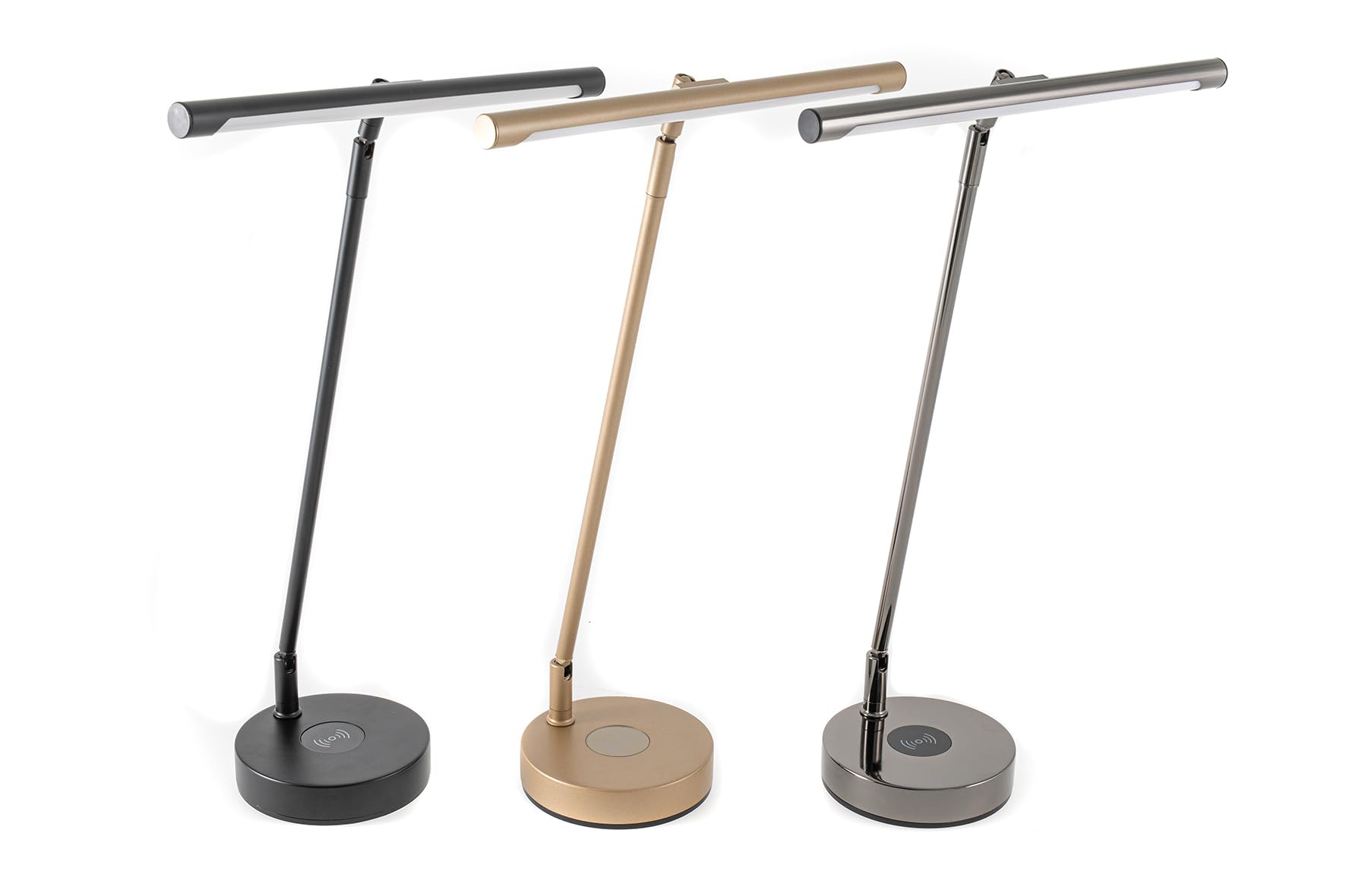 GEWA Pianolampe/Pianoleuchte/Notenpultleuchte - Berührungssensor - 78 LEDs - 3000 K - 6500 K - Dimmbar - 1200 Lux - USB Ladebuchse - Aluminium - Inkl. Netzteil - Farbe: Gold Matt