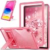 Funda Infantil INFILAND para Samsung Galaxy Tab A11+ / A11 Plus de 11 Pulgadas 2025, Cubierta Protectora de Doble Capa a Prueba de Golpes con Soporte, Carcasa Brillante y Linda para Niñas y Mujeres (Magenta) 2