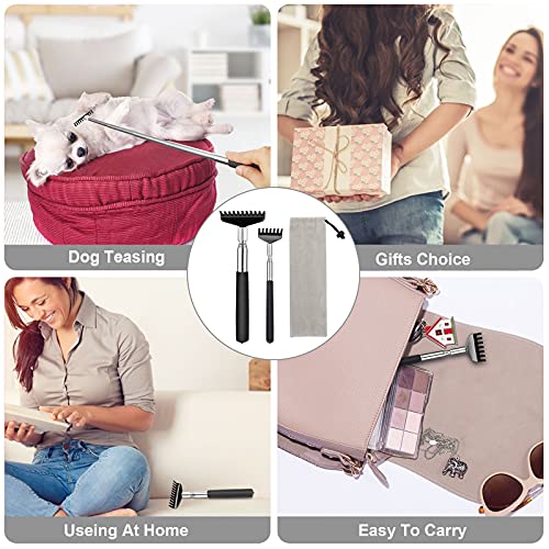 2 Pack Back Scratcher For Men Women,Portable Extendable Stainless Steel Telescoping Back Scratchers Oversized And Normal Size With Carrying Bag #TOP5