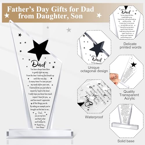 Image of Yookeer Dad Appreciation Gift Acrylic Plaque from Son Daughter, Stylish