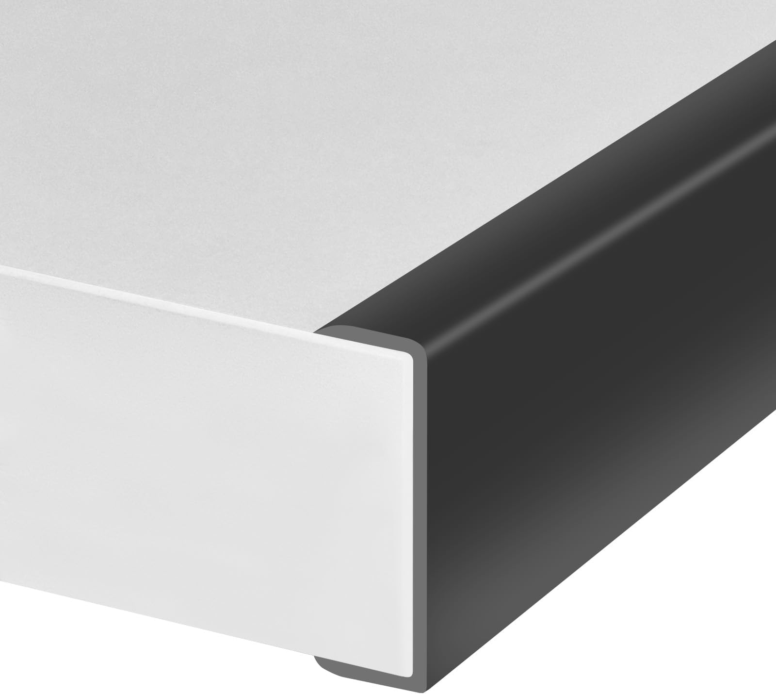 Rubber Edge Trim, Self-Adhesive U Shaped Edge Protector for Plywood, Cabinet, 1-7/8" Wood Edge Banding, Flexible Furniture Repair, EPDM Material, Fit 1-7/8"(48mm), Length 10Ft, Black