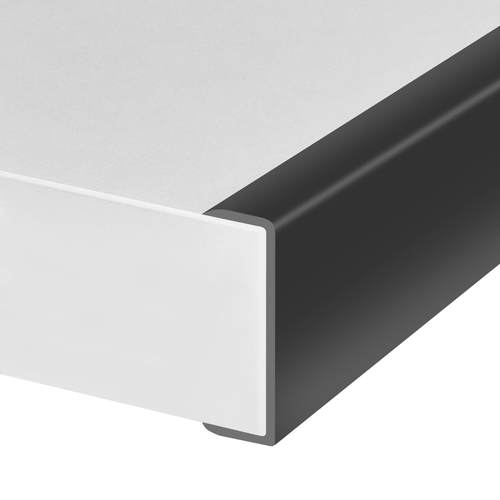 Gummikantenprofil, selbstklebende U-förmige Kantenleiste für Holzplatten, Arbeitsplatten und Regale, flexibler Kantenschutz für Möbel, Größe 48 mm, passend für 46–49 mm, Länge 3 m