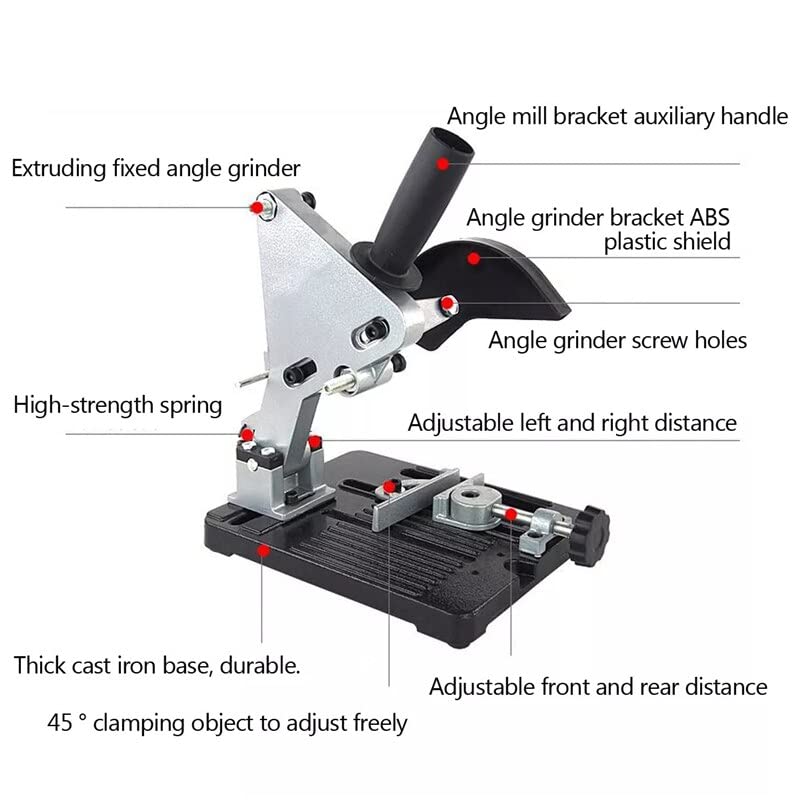 Image of Angle Grinder Stand Base Compatible For 100-125 Cutter Angle Grinder Power Tool Accessory (Material : Cast Iron Base, Type : Angle Grinder Stand, Compatible : 100mm /125mm)