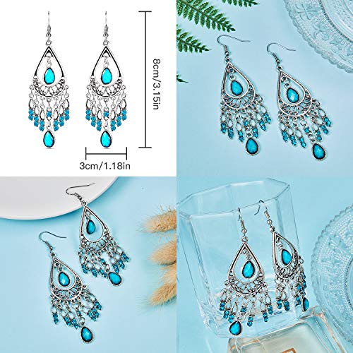4 Pair Bohemian Vintage Earrings Dangle Drop Earring Jewelry Accessories for Women Supplies4