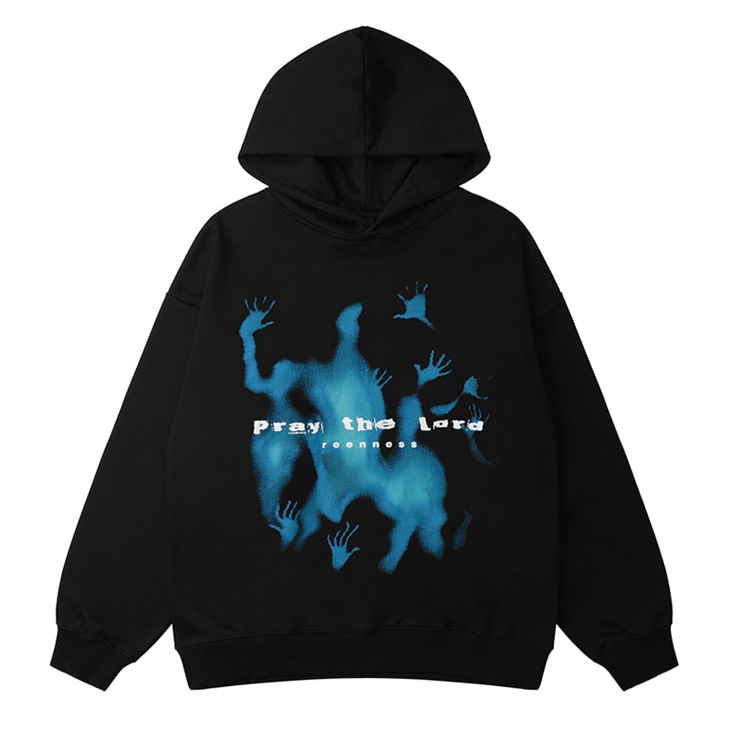 COOLMONAR Men's Vintage Oversized Embroidery y2k Hoodie Streetwear Zip-Up Hoodies Sweatshirt Casual Hooded