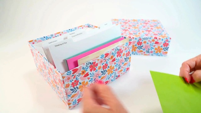 Amazon.com: Current Blossom Floral Greeting Card Organizer Box