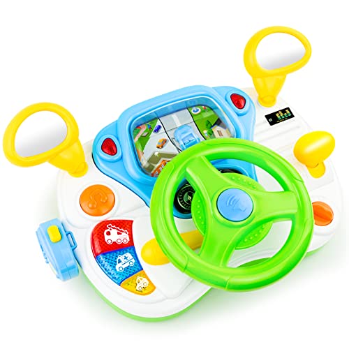 Image of Love&Mini Steering Wheel Toys for Girls Boys - Baby Car Toys with Light and Music, Simulation Driving Learning Educational Toy for 12M+ Year Old Boys Girls Birthday and Xmas Gifts