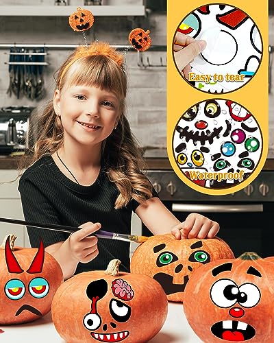 Halloween Pumpkin Face Sticker for Kid, Decorating Painting Kit Decoration - image 5
