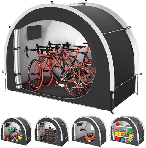 SOFFRIA 39.4' Larger Storage Shed Tent for Bike Motorcycle ebike eScooter Lawn Mower Outdoor Canopy Shelter Protection with Water Resistant Dustproof Windproof and Sunproof for RV Travel