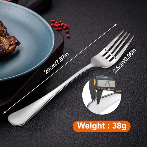 Stainless Steel Dinner Forks Set of 6, Heavy Duty Polished Cutlery for Home, Restaurants, and Events - Image 6