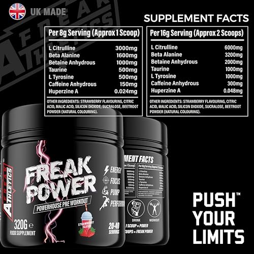 Freak Power Pre Workout 320g Pre Workout Powder (Strawberry Slush) - Image 3