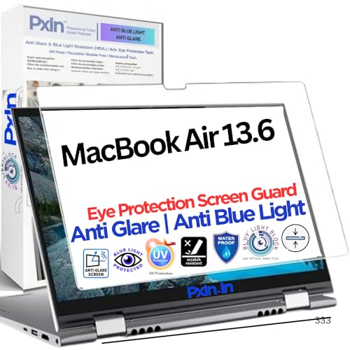 Image of Pxin Laptop Anti Bluelight and Anti Glare Screen Guard compatible with MacBook Air 13.6 | BLUV Lightblock Tech | Scratch Proof | Prevents bluelight | Eye Protection | No Dry Eyes