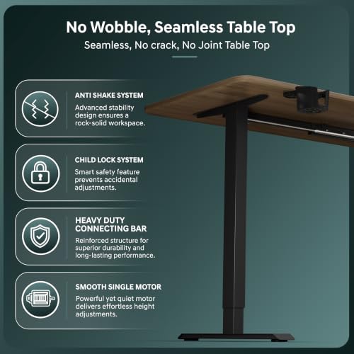 Image of Neurac Velocity Height Adjustable Table, Claire Ork, 120x60cm | 80-100 Kg Weight Capacity 5 Year Warranty Sit-Stand Table 3 Memory Preset