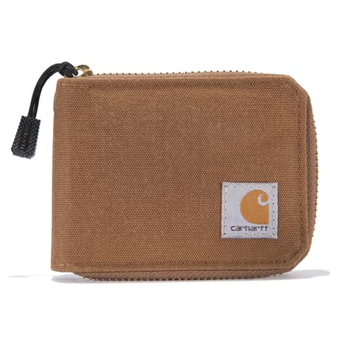 Carhartt Men's Nylon Duck Zipper Wallet, Carhartt Brown