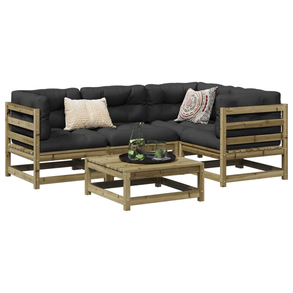Destockage mobilier de Jardin,Salon,Salon Jardin Enfant,Salon de Jardin 5 pcs Bois de pin imprégnéConvient pour Les Jardins, Les Salons et Les patios