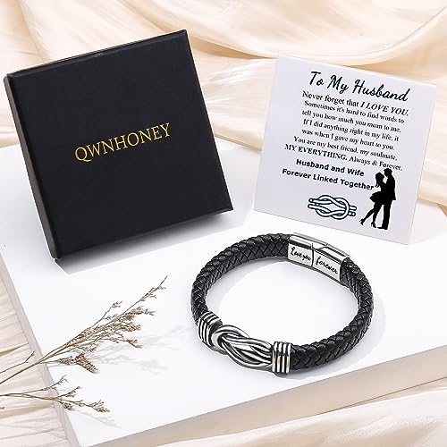 Pulsera de cuero con nudo infinito para hombre miniatura 7