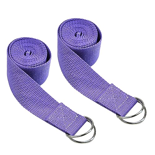 ibasenice 2pcs Dark Purple Yoga Stretch Band Elastic Fitness Strap for Flexibility Daily Exercise and Warm Ups Durable Material for Yoga and Stretches