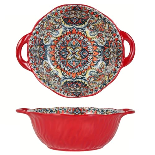 TuYines Salatschüssel Keramik,Groß Suppenschale,Bunt Groß...