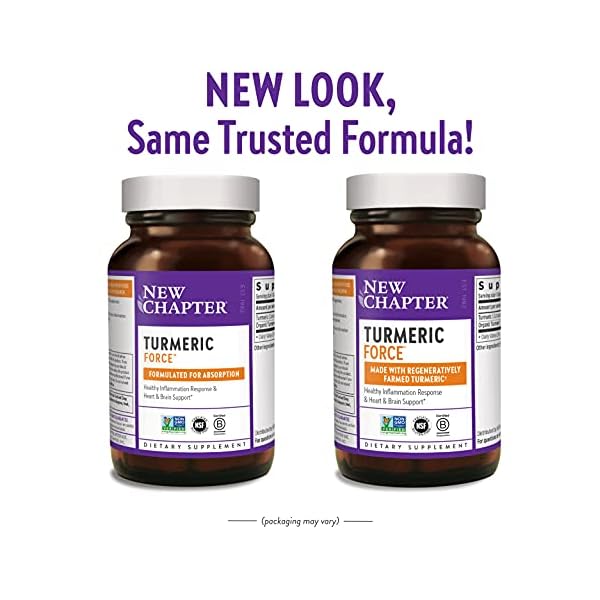 New-Chapter-Turmeric-Supplement-One-Daily-Joint-Pain-Relief-Supercritical-Organic-Turmeric-Black-Pepper-Not-Needed-Non-GMO-Gluten-Free-120-Count-4-Month-Supply New Chapter Turmeric Supplement, One Daily, Heart, Brain & Healthy Inflammation Support, Supercritical Turmeric Curcumin Means No Black Pepper Needed, Non-GMO, Gluten Free – 120 Count (4 Month Supply)