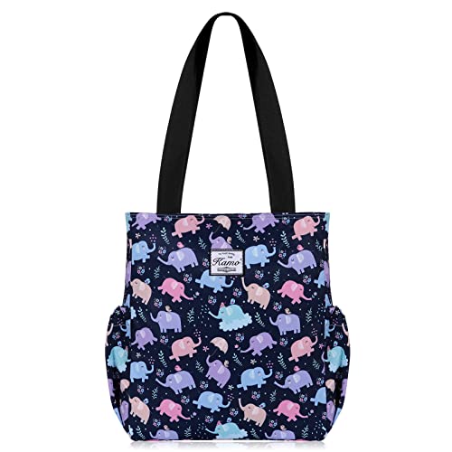 Image of KAMO Floral Tote Bag - Waterproof Lightweight Handbags Travel Shoulder Bag for Hiking Yoga Gym Swimming Travel Beach