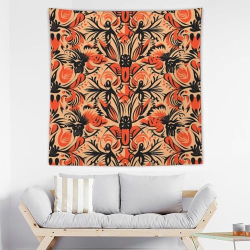 Tapisserie murale esthétique orange pour décoration de salon moderne