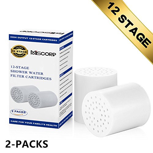 MISCORP Núcleo Reemplazable de 12 Etapas Filtro de Ducha Purificador de Agua (2 Unidades)