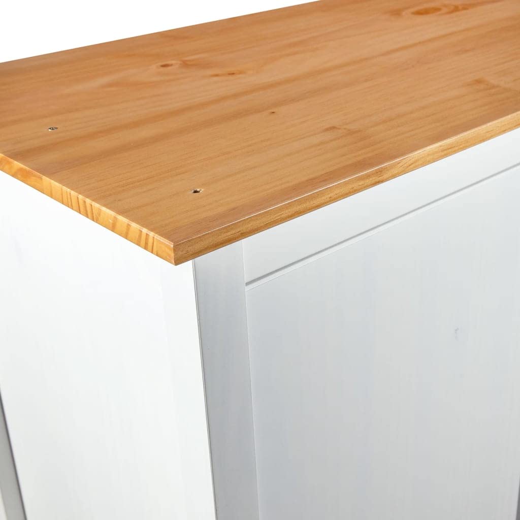 Home Items, 3-türiger Kleiderschrank, Hill White, 127 x 50 x 170 cm, Kiefer massiv, Anzugmöbel