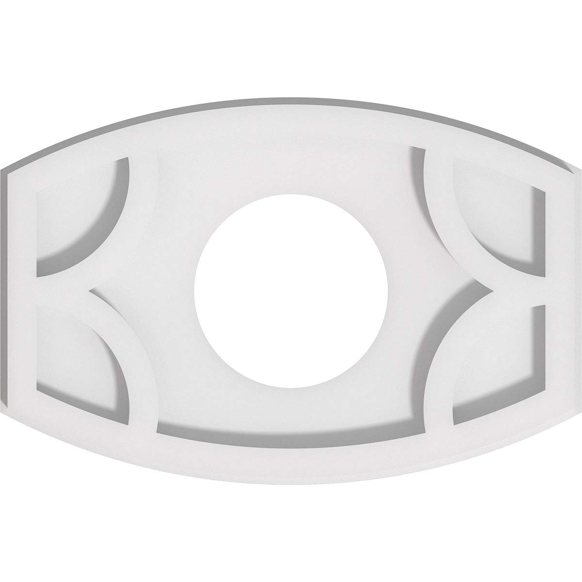 Ekena Millwork CMP12X8KY-04000 Kailey Architectural Grade PVC Contemporary Urethane Ceiling Medallions 12"W x 8"H x 4"ID x 6 1/2"C x 1"P
