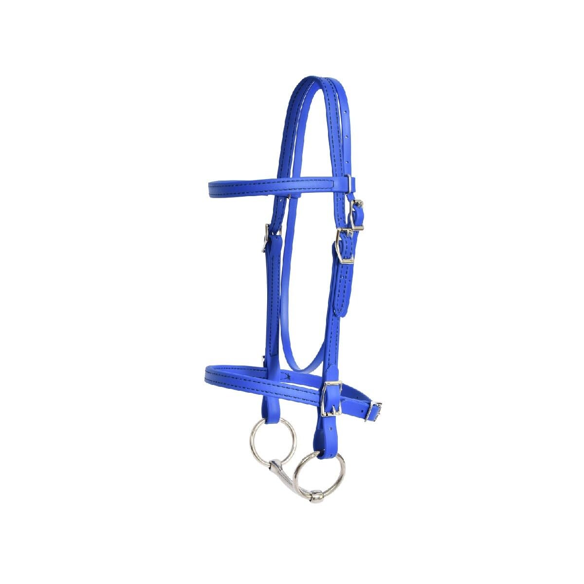 Horse Bridle, Harness, Durable for Horse Nylon Race Horse Bridle with Export Quality bit (Blue)