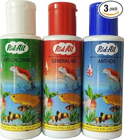 Shivi Pets Rid-All Anti-Chlorine + General Aid + Anti-Ich Fish Medicine - 120Ml